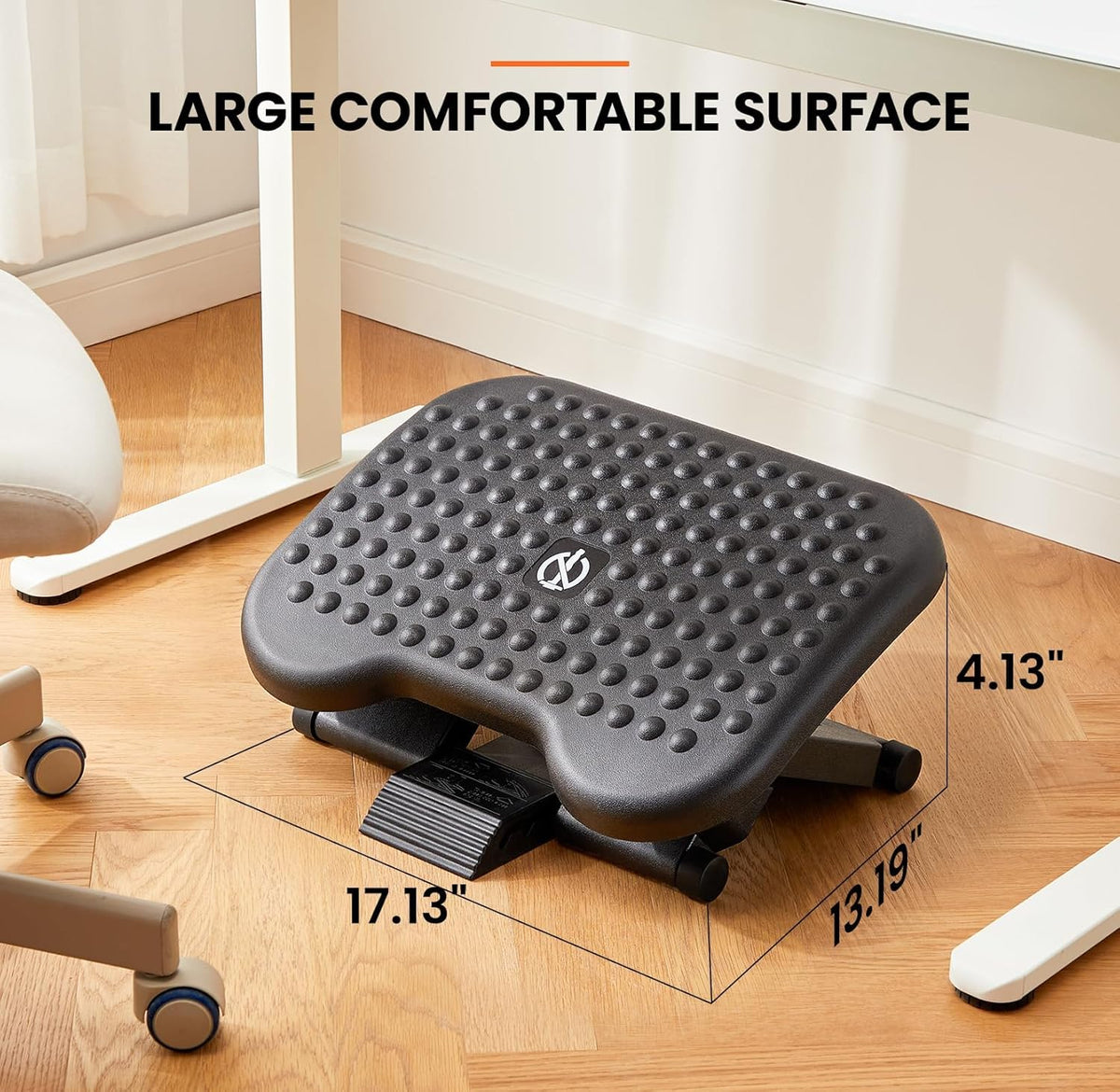 3-Level Adjustable Under-Desk Footrest with Massage Surface - Field & Nook