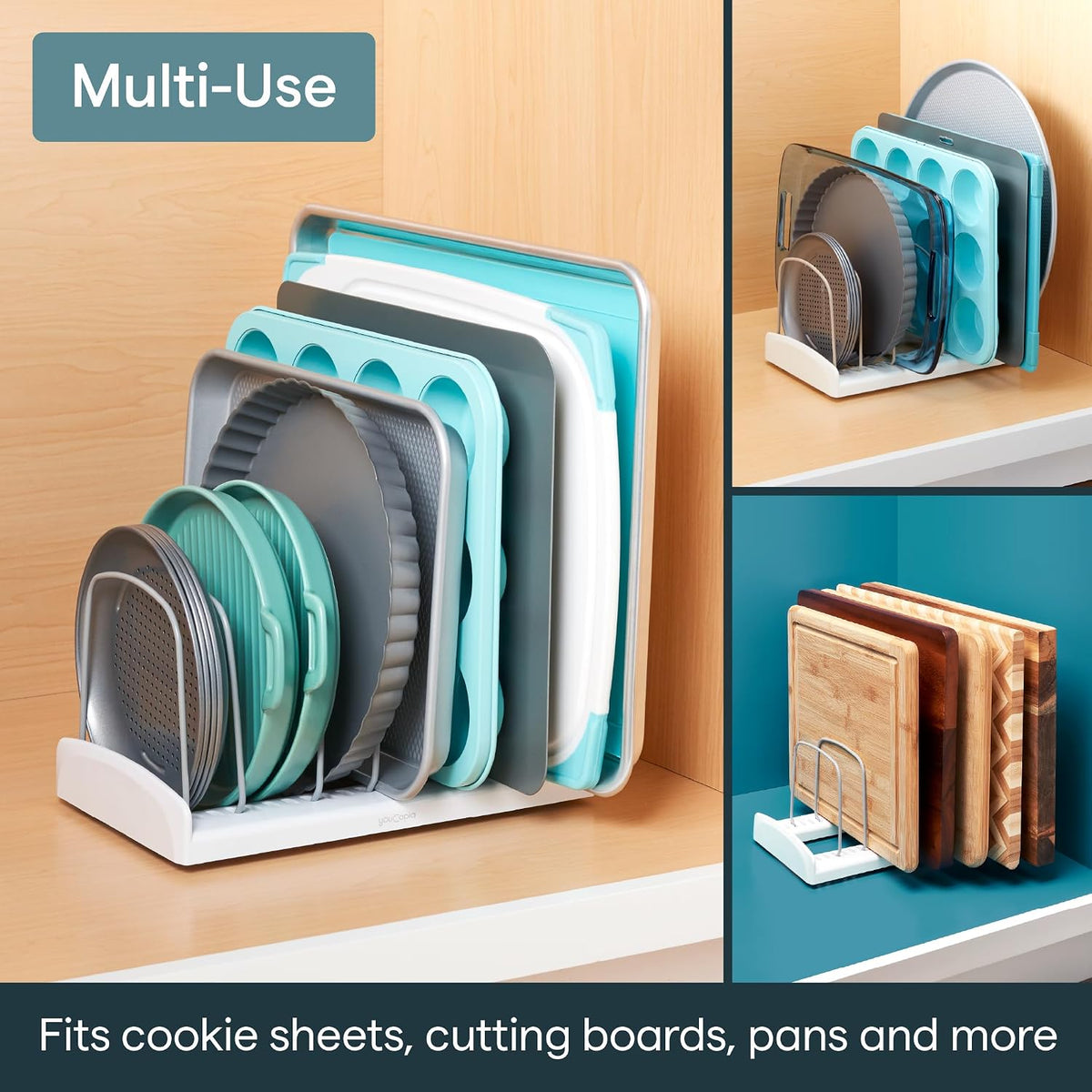 YouCopia StoreMore Bakeware Rack with Adjustable Dividers