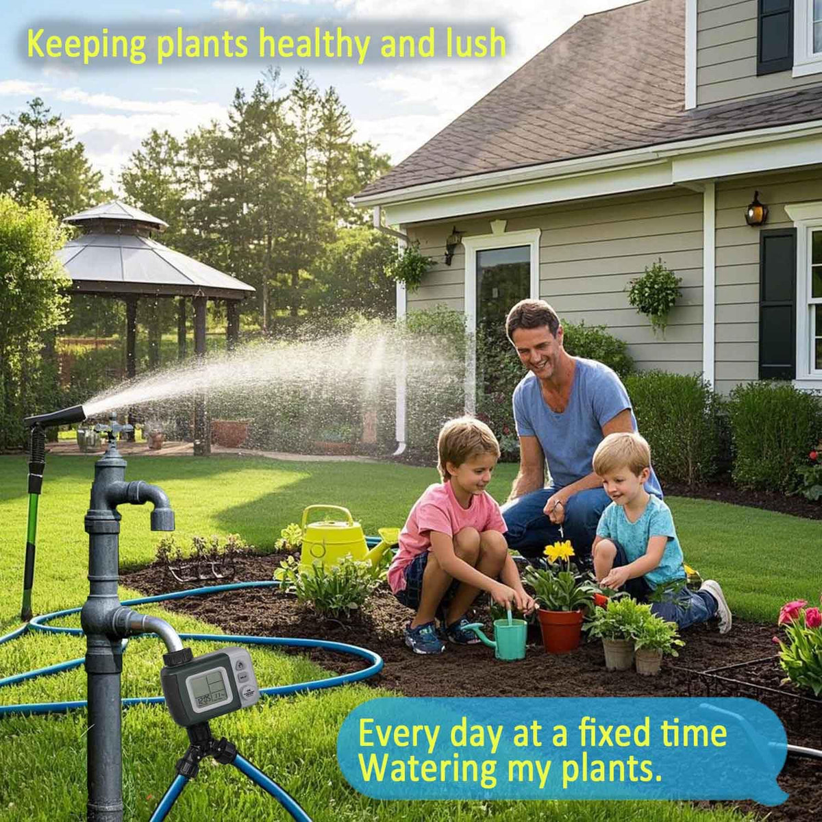 Automatic Drip Irrigation System with Timer – 160 ft