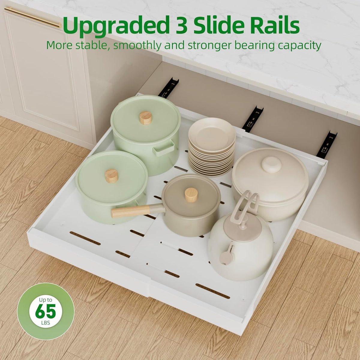PAKETA 4 Pack Pull Out Cabinet Organizer, 21" Deep