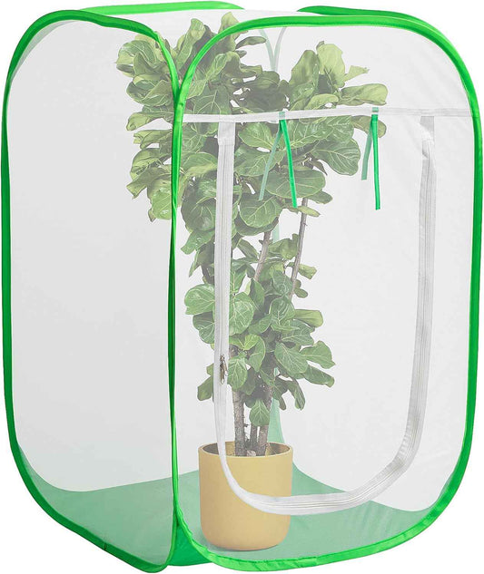 24" x 24" x 36" Pop Up Garden Mesh Plant Cover, Plant Protectors Mesh Plant Enclosure, Garden Net Cage Pest Protection Guard Tent with Storage Bag for Protect Plant Vegetable Fruit from Birds Insects
