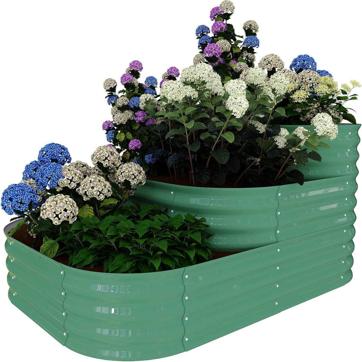 Galvanized Raised Garden Bed Kit – 61x42x31 in Outdoor Planter Box for Vegetables, Herbs & Flowers. Modular 3-In-1 Raised Garden Beds Outdoor with Open Base, Garden Box and Planters for Plants