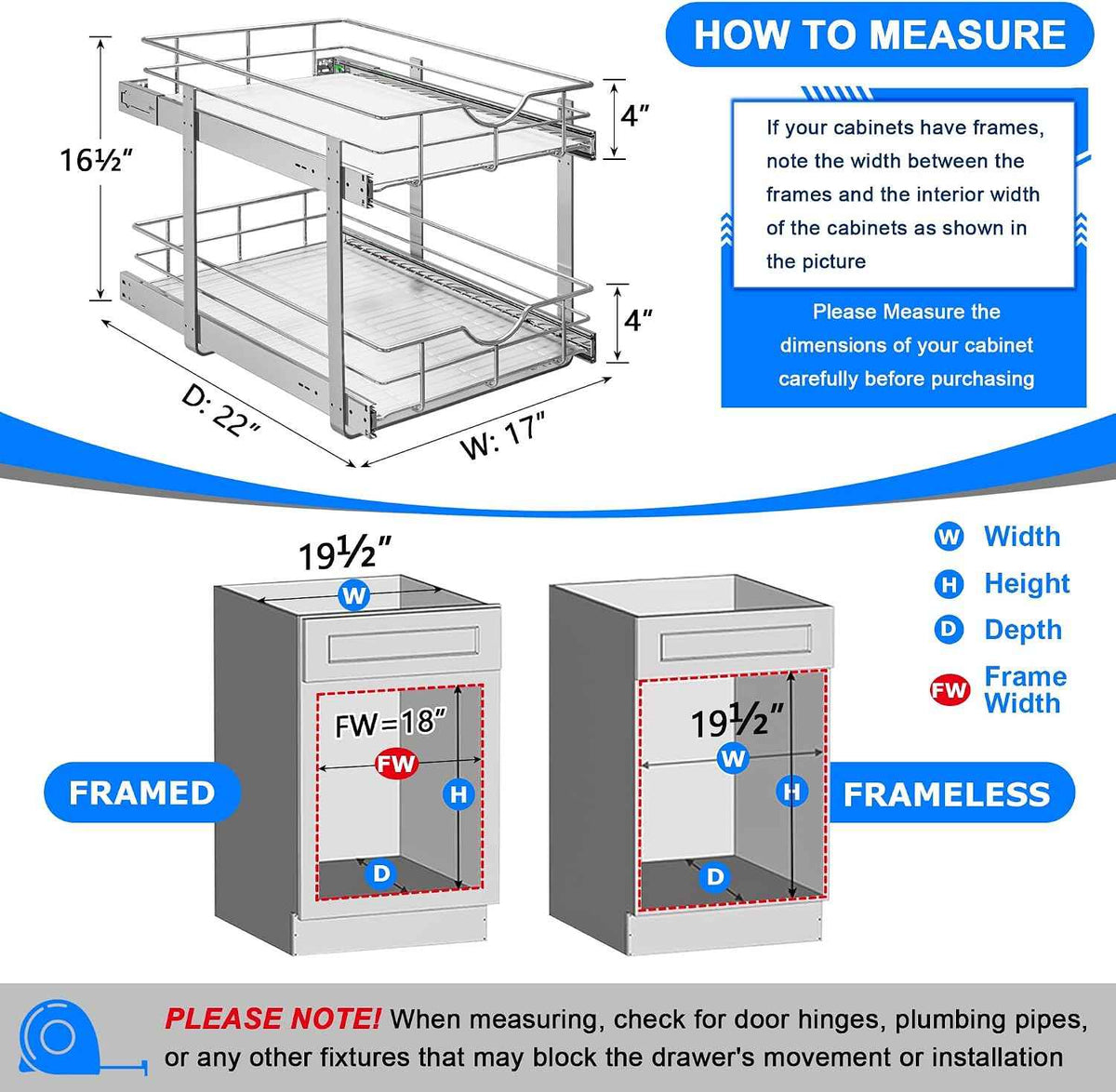 WelFurGeer 2-Tier Pull-Out Cabinet Organizer