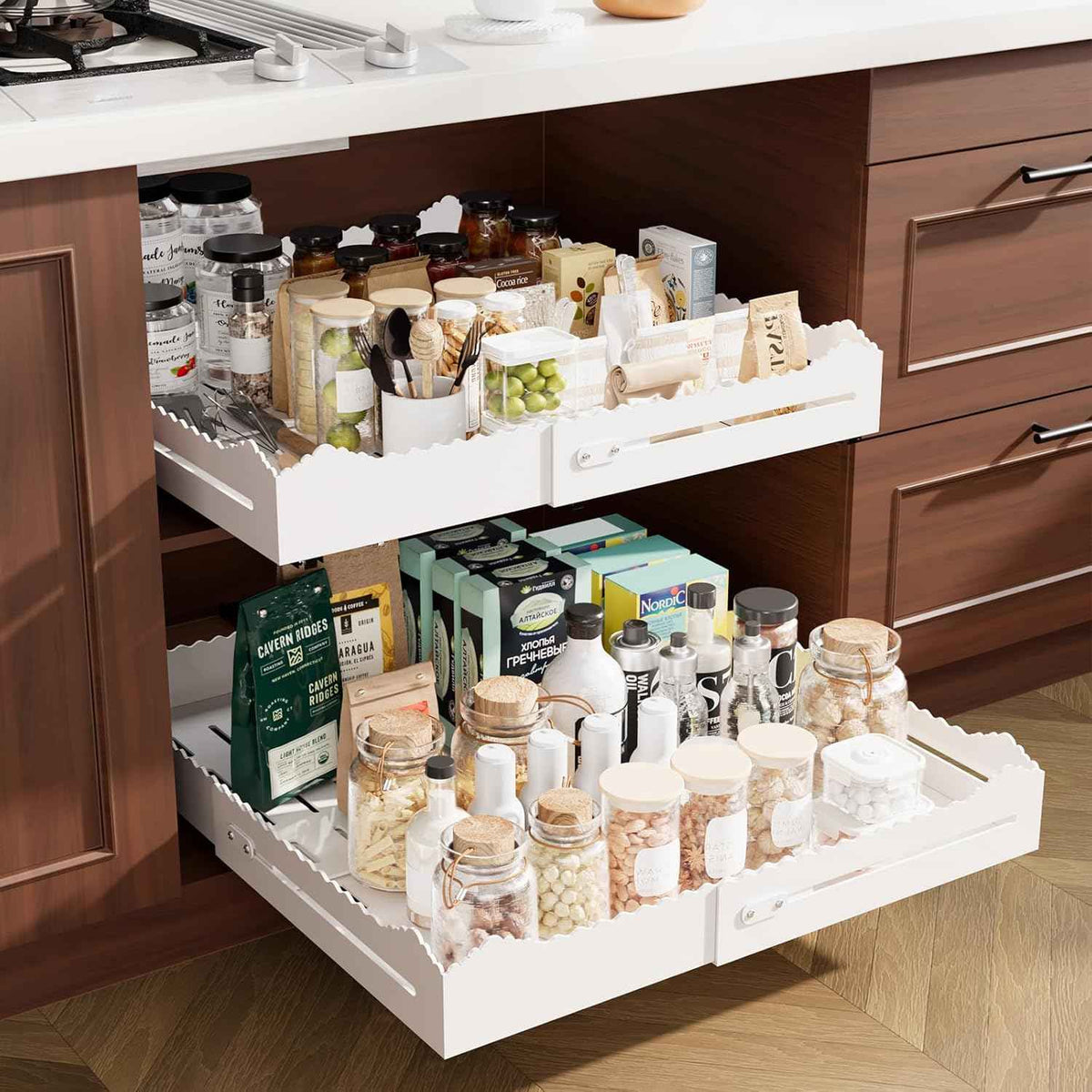 Expandable Pull Out Cabinet Organizer, 12"-18"W