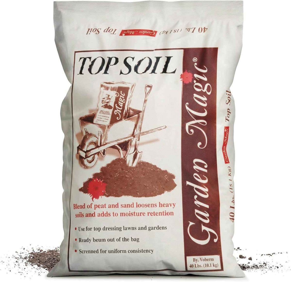 Michigan Peat 40 Pound Bag Garden Magic Organic Planting Potting Top Soil Blend Mix for Indoor and Outdoor Gardening and Landscapes, White