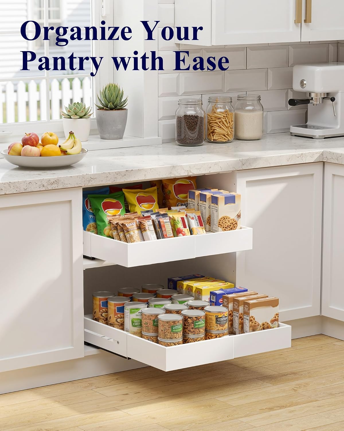 Kitsure 2 Pack Expandable Pull Out Cabinet Shelves