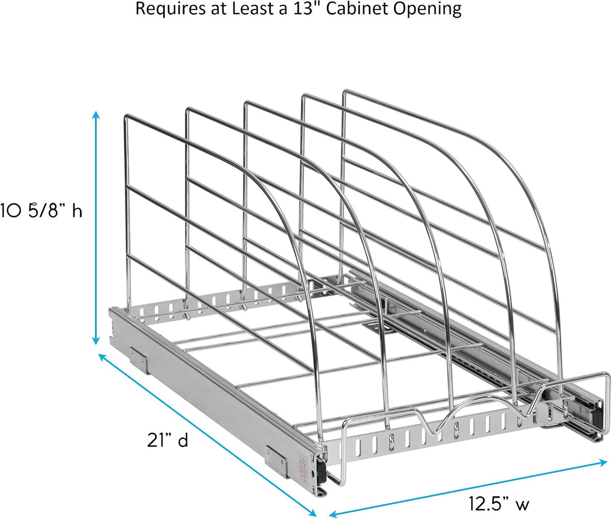 Pull-Out Bakeware Organizer, 12.5" W x 21" D
