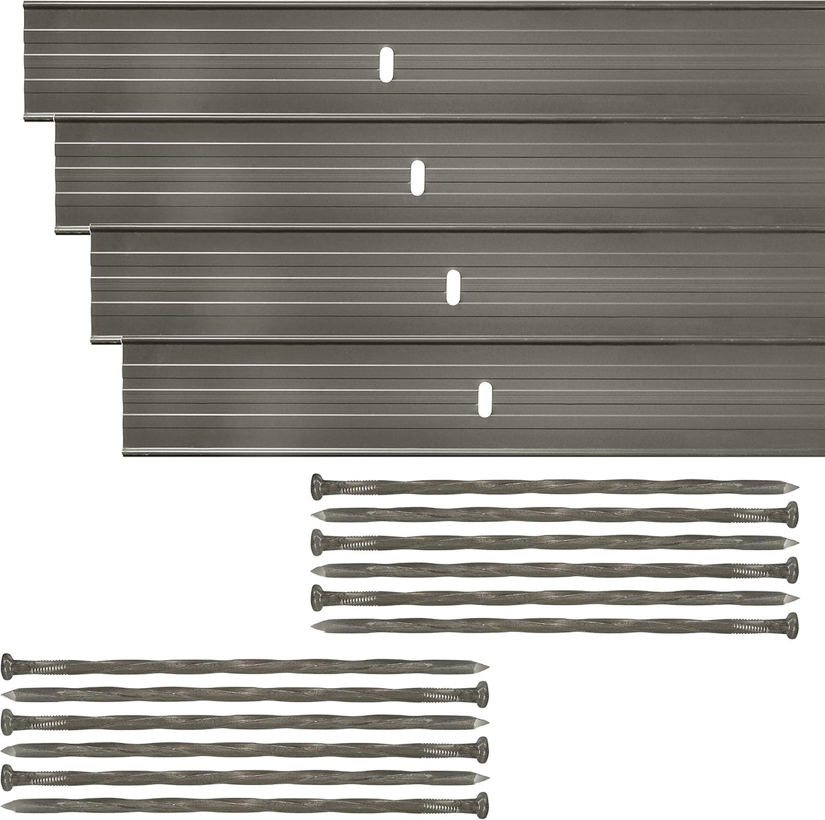 Dreamscape E-Z Edge Aluminum Landscape Edging - 4 Strips, 6ft Each (24ft Total), Bronze Painted - Professional Quality Landscaping Border, Metal Divider for Lawn, Garden, Flowerbed