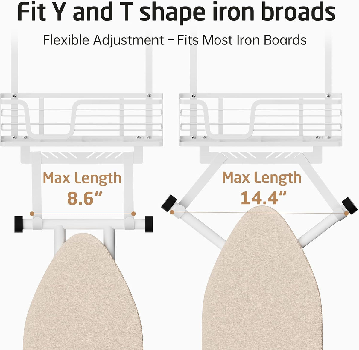 66 lb Over-Door Ironing Board Shelf – White - Field & Nook