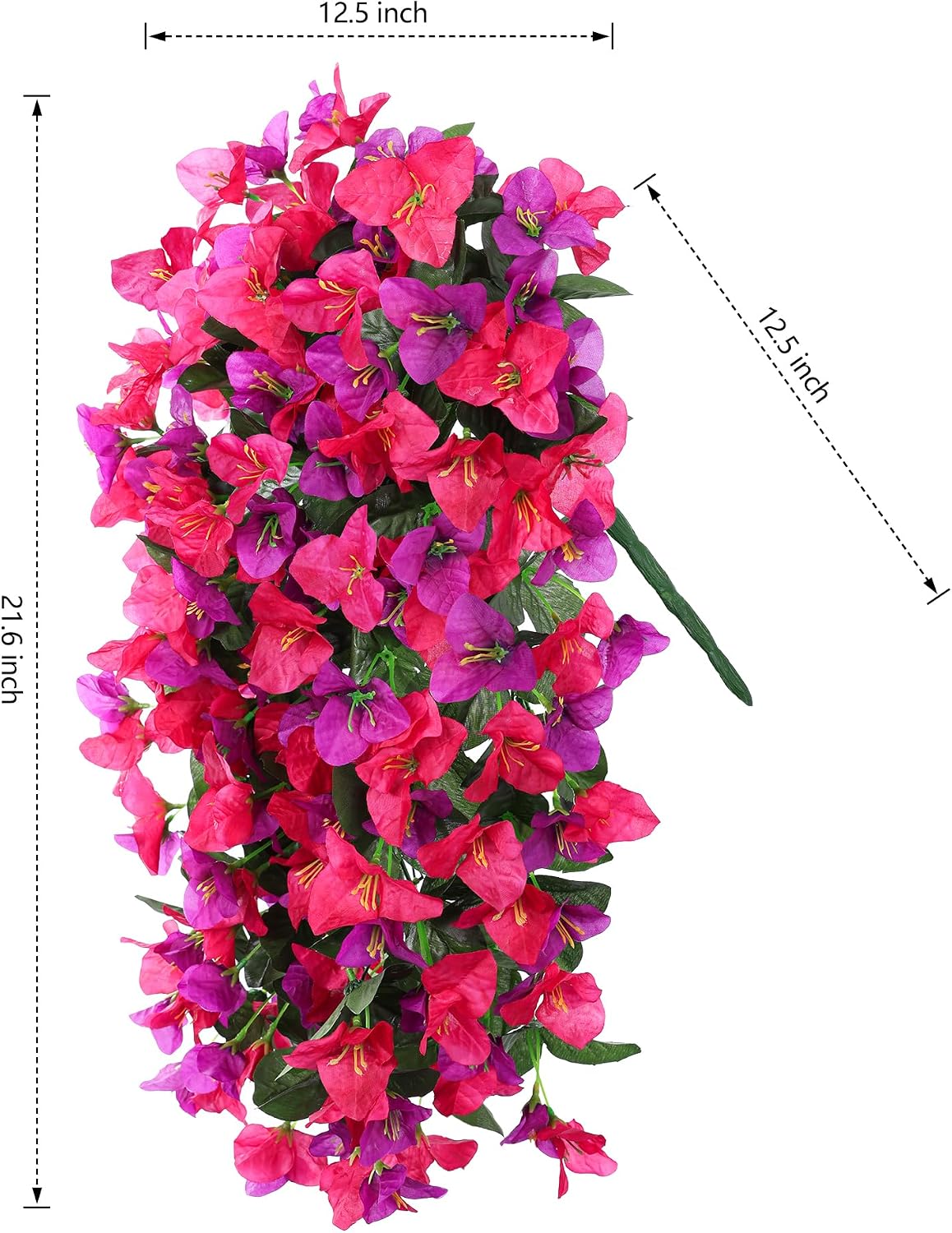 UV-Resistant Faux Bougainvillea Hanging Branches – 2 Pack
