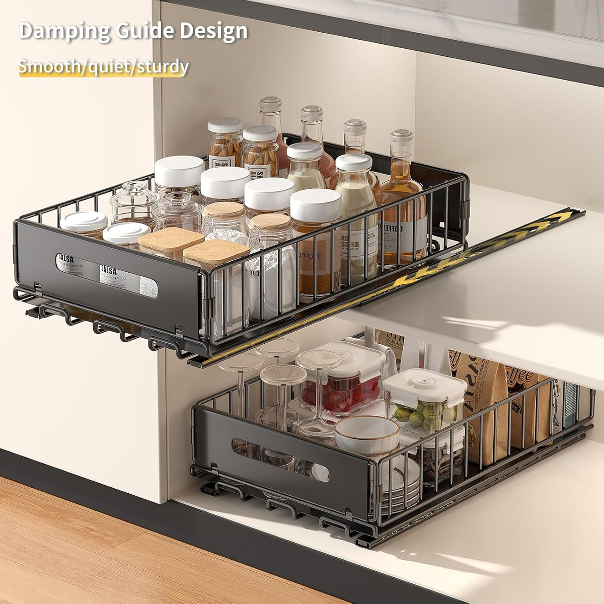 Pull-Out Cabinet Organizer, 1-Pack, Black