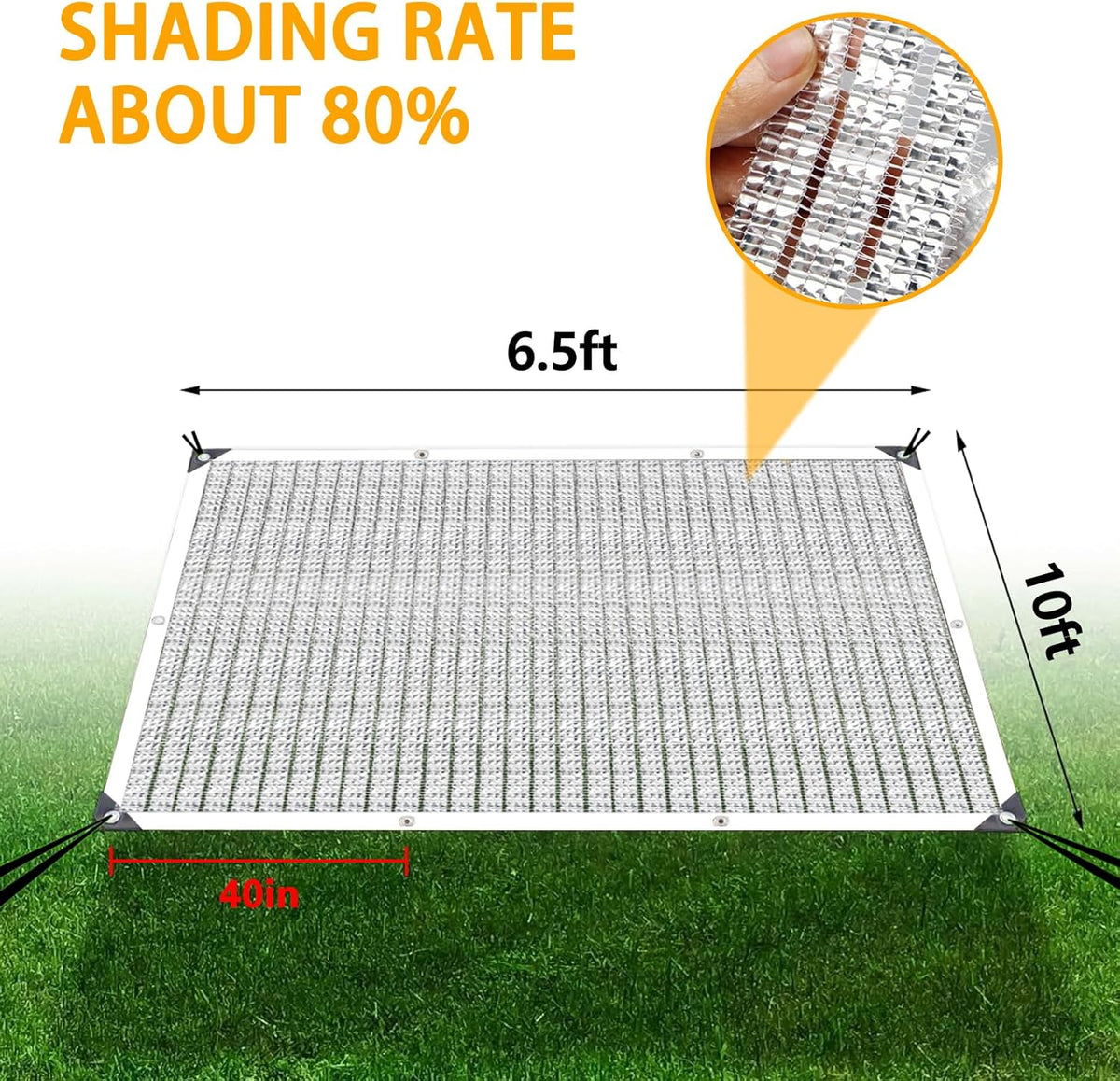 Reflective Aluminum Shade Cloth with Grommets – 90% Shade