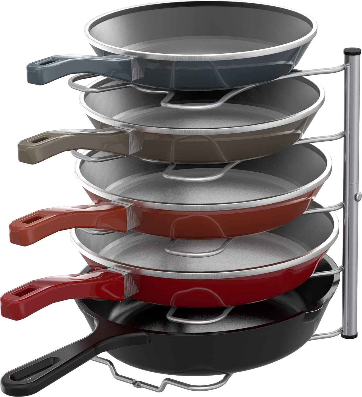 Simple Houseware Pot and Pan Organizer Rack, Silver