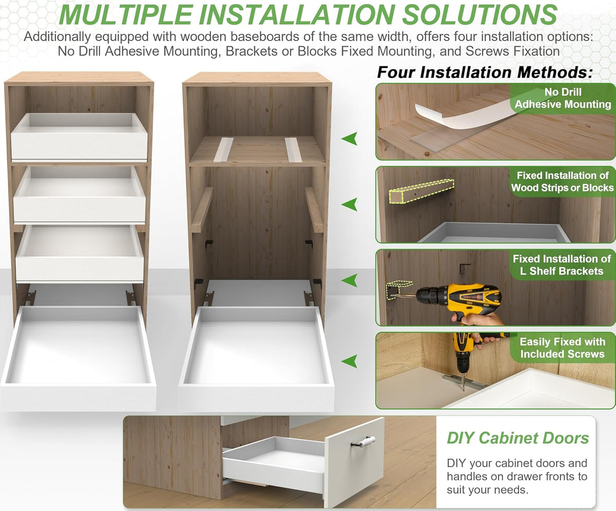 MyLifeUNIT Wood Pull-Out Cabinet Organizer, 14" W x 21" D