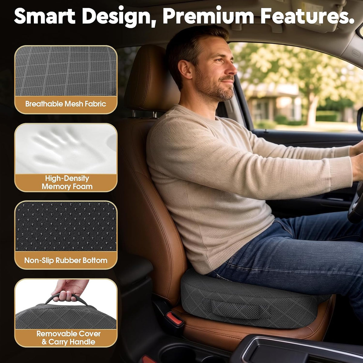 Portable Memory Foam Seat Cushion for Office and Travel - Field & Nook