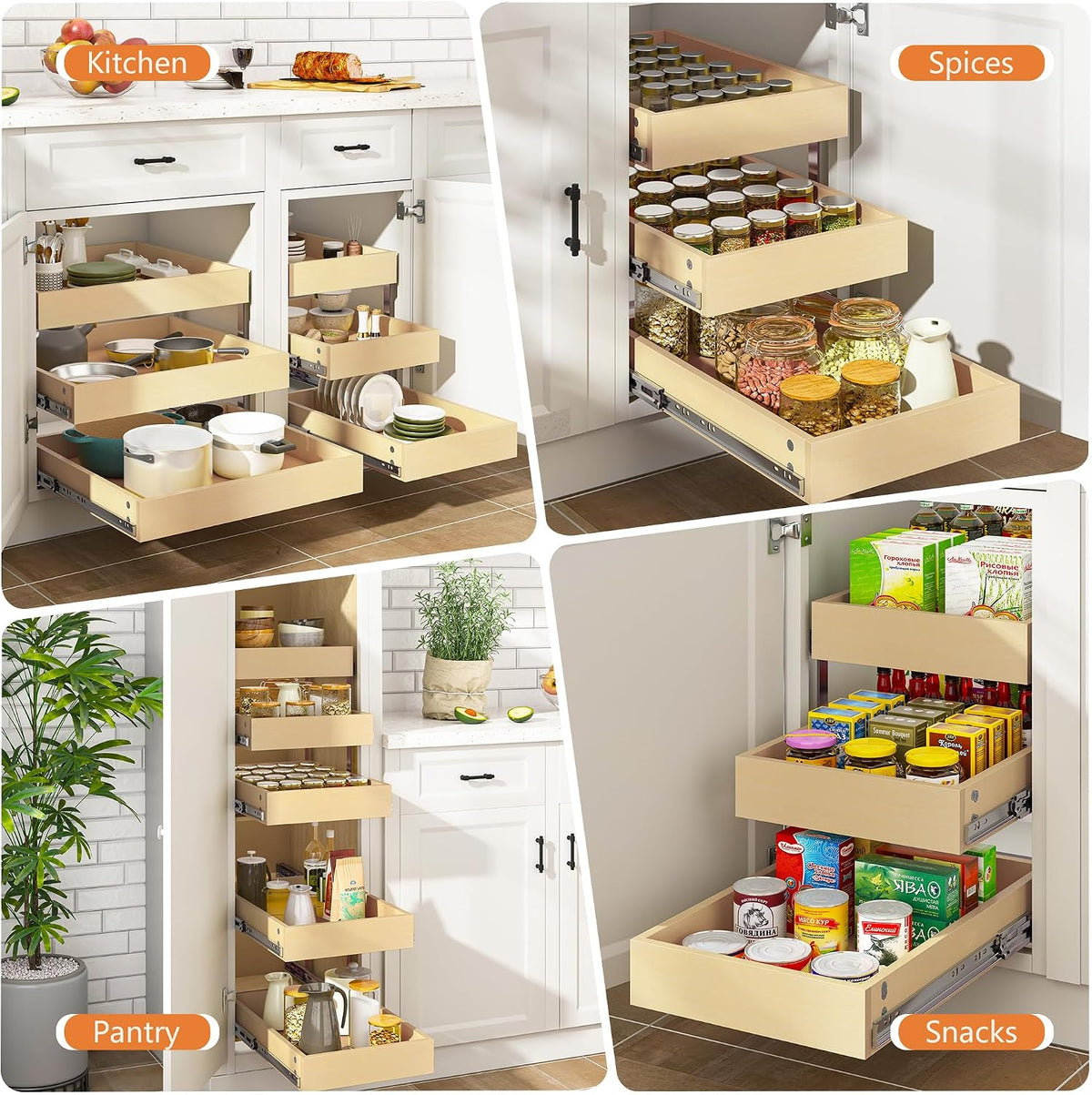 WelFurGeer 3-Tier Pull-Out Cabinet Organizer