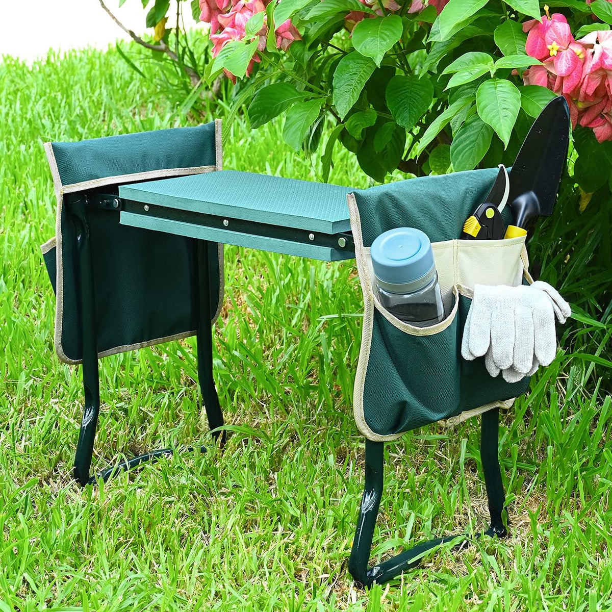 Wide-Pad Garden Kneeler and Seat with Dual Tool Pouches - Field & Nook