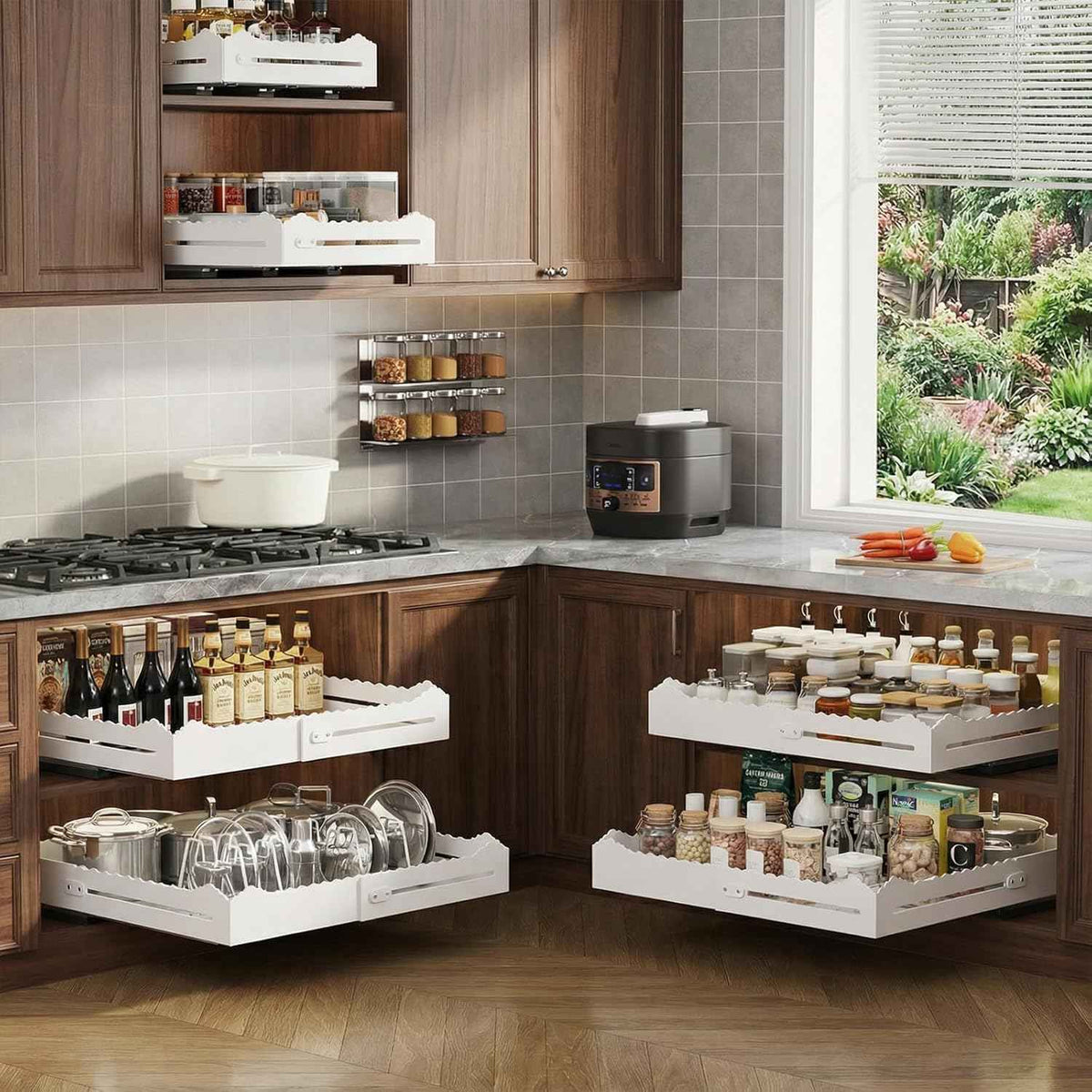 Expandable Pull Out Cabinet Organizer, 12"-18"W