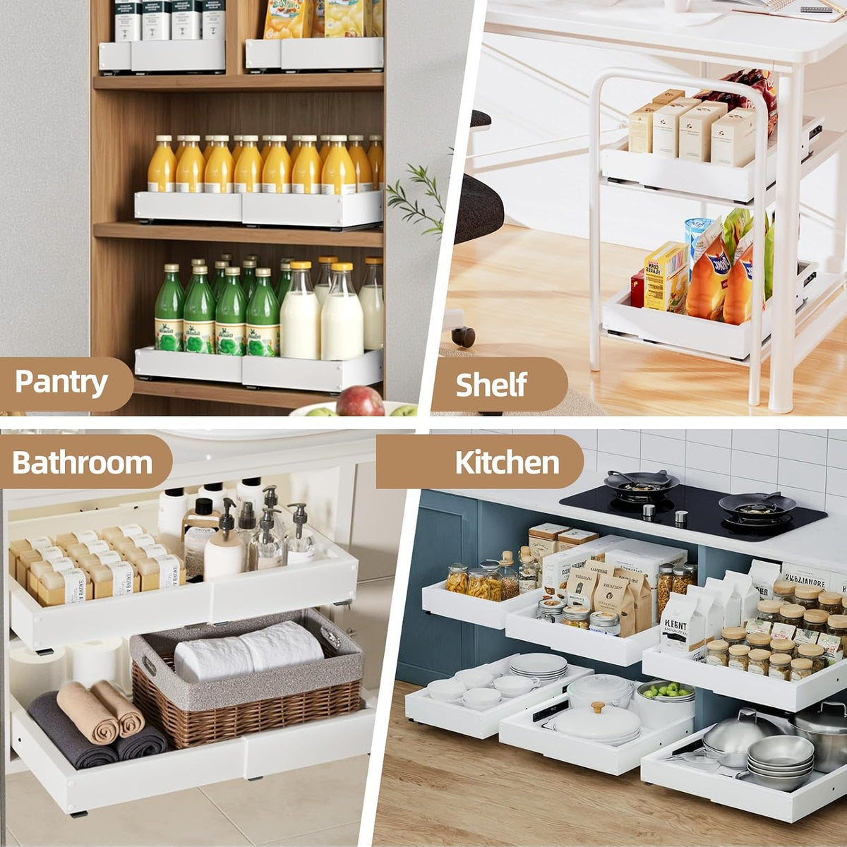 Expandable Pull-Out Cabinet Organizer, 12"-19" W x 16.5"-22" D