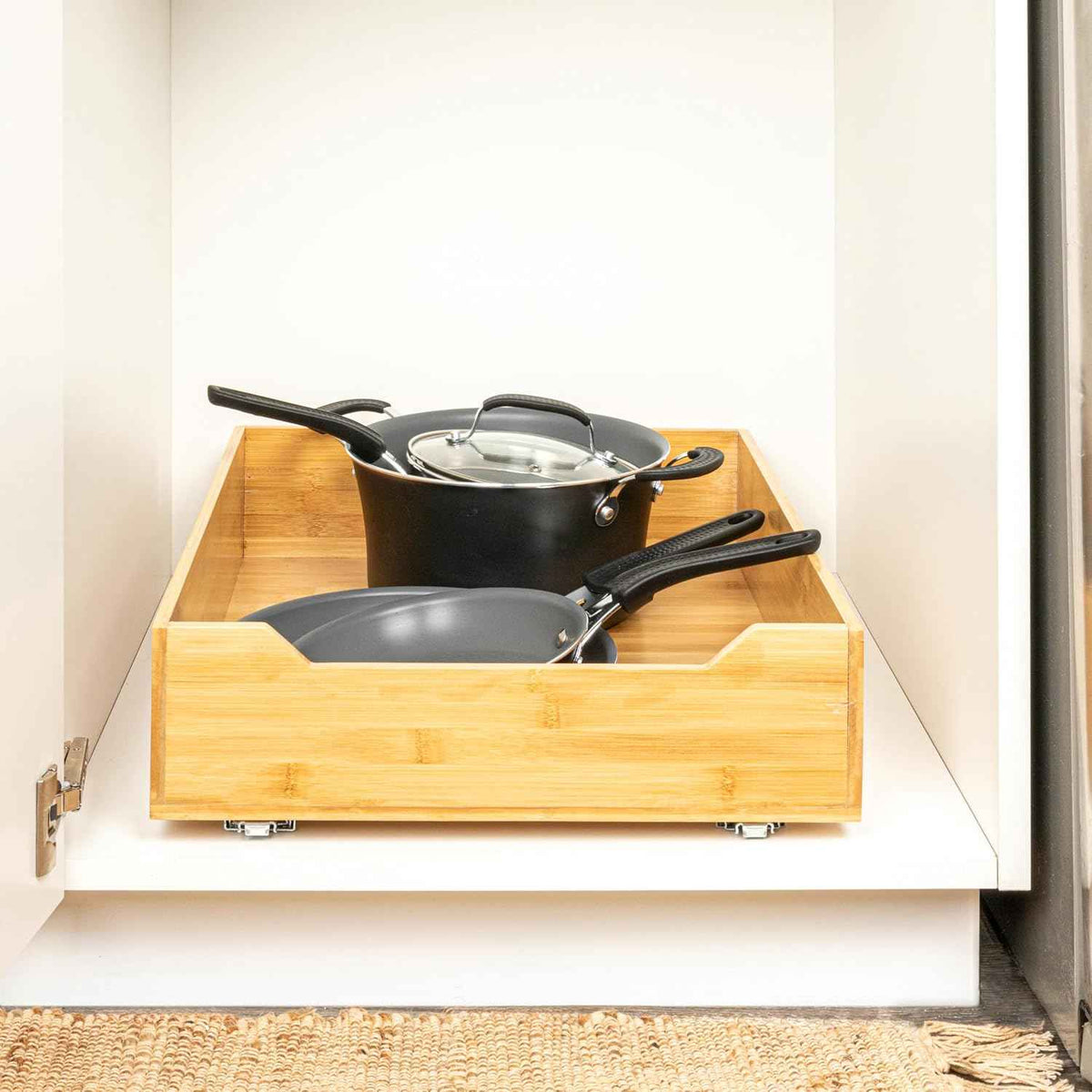 Household Essentials Glidez Pull-Out Organizer, Bamboo and Steel
