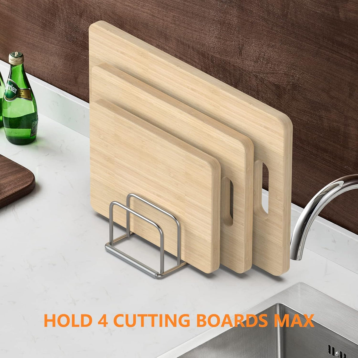Cutting Board Organizer Stand, 304 Stainless Steel, 1.0 Inch Slots