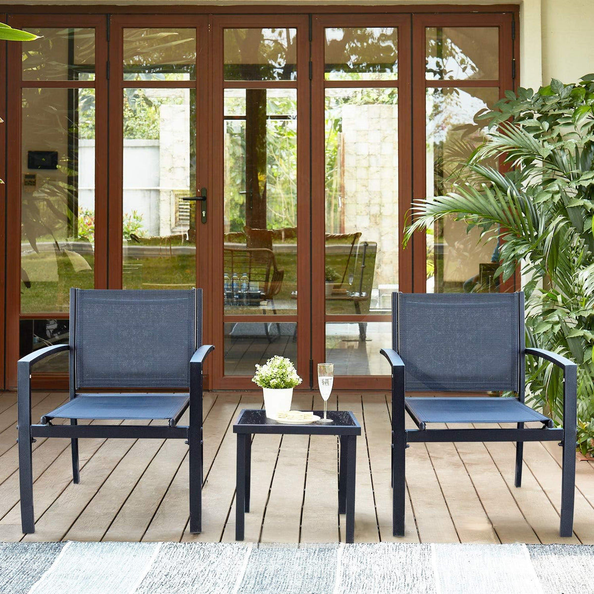 Homall 3 Pieces Patio Furniture Set Outdoor Patio Conversation