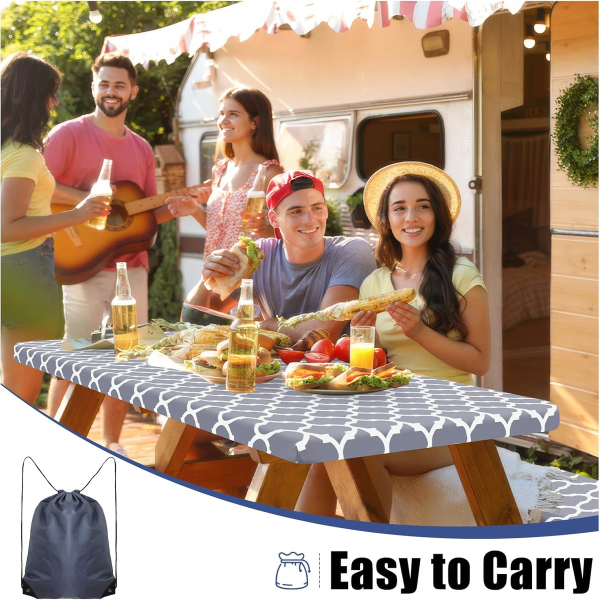 Waterproof Picnic Table and Bench Cover Set – Elastic Fit