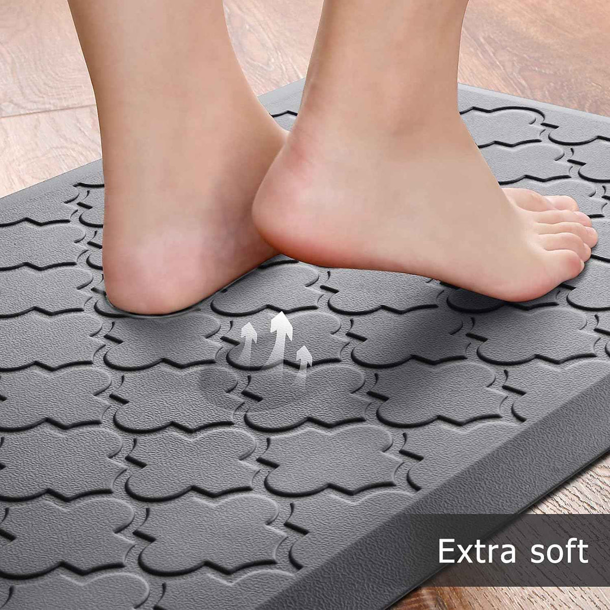 Kitchen Mat 2 PCS Cushioned Anti-Fatigue Floor Mat Standing Mat for Kitchen | 0.47" Thick Cushioned Memory Foam, Water Resistant, Non-Skid, Ergonomic Comfort Kitchen Rugs Sets for Sink Office Laundry