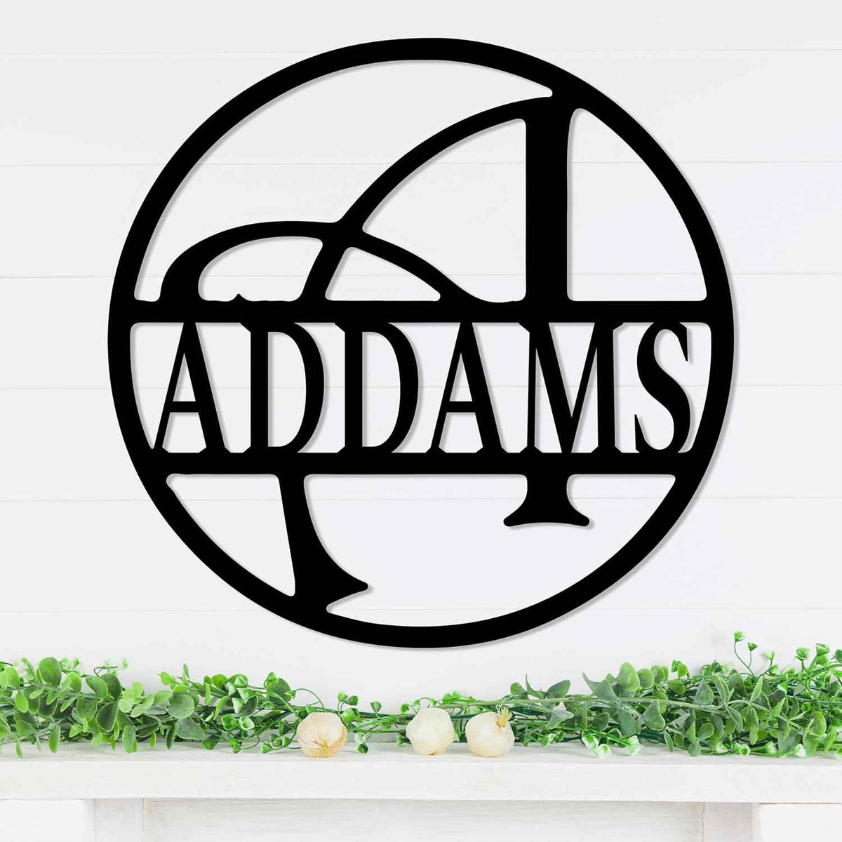Personalized Metal Name Signs, Split Letter Monogram Wall Decor, Custom Last Name Sign, Family Name Sign for Outdoor, Personalized Wedding Gift, Garden Decor, Metal Wall Art, Housewarming Gift (MonogramDesign_3)