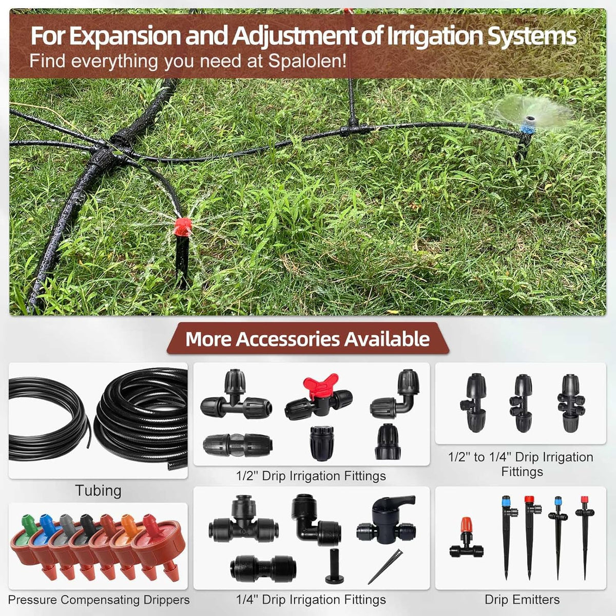 Pressure-Compensating Irrigation Drippers – 0.5 GPH, 60 Pack