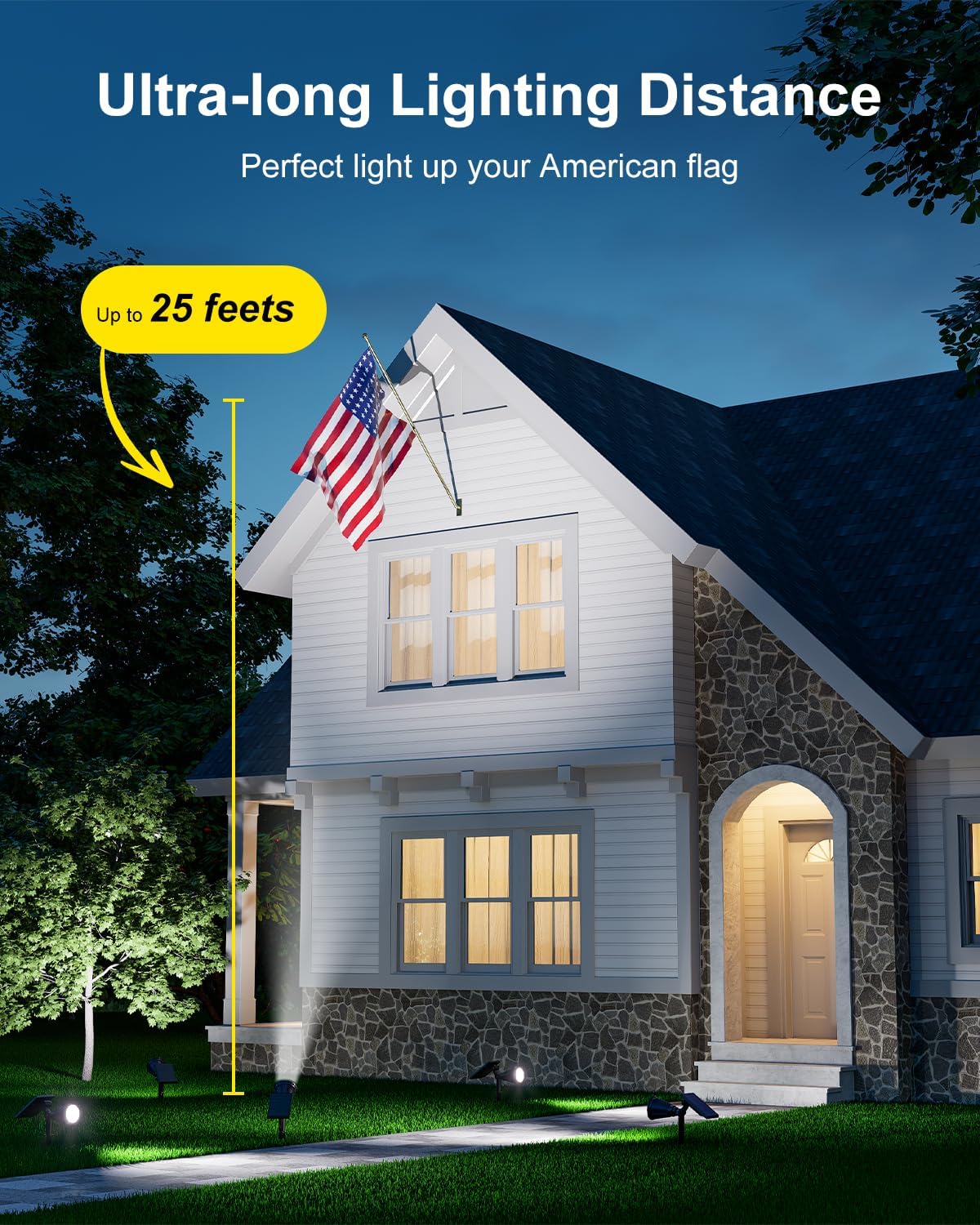 Waterproof Solar Landscape Spotlight – 2 Brightness Modes