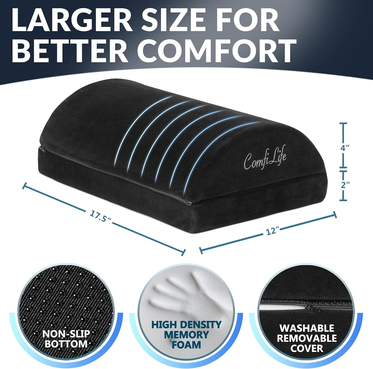 Adjustable Memory Foam Footrest for Desk and Gaming Chair - Field & Nook