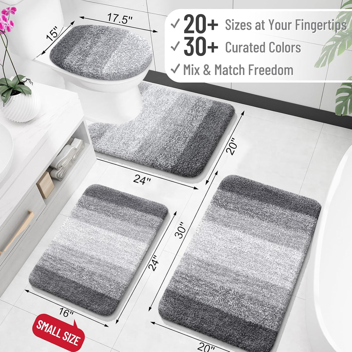 Quick-Dry Microfiber Bath Mat – 30 × 20 Inch Non-Slip Rug