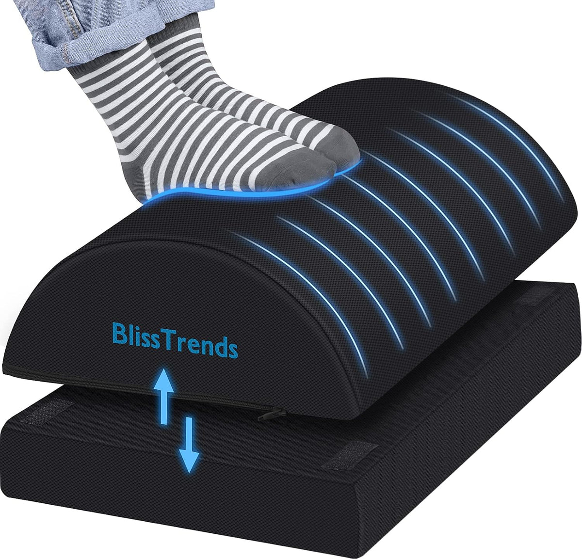Large 2-Level Memory Foam Footrest with Washable Cover - Field & Nook