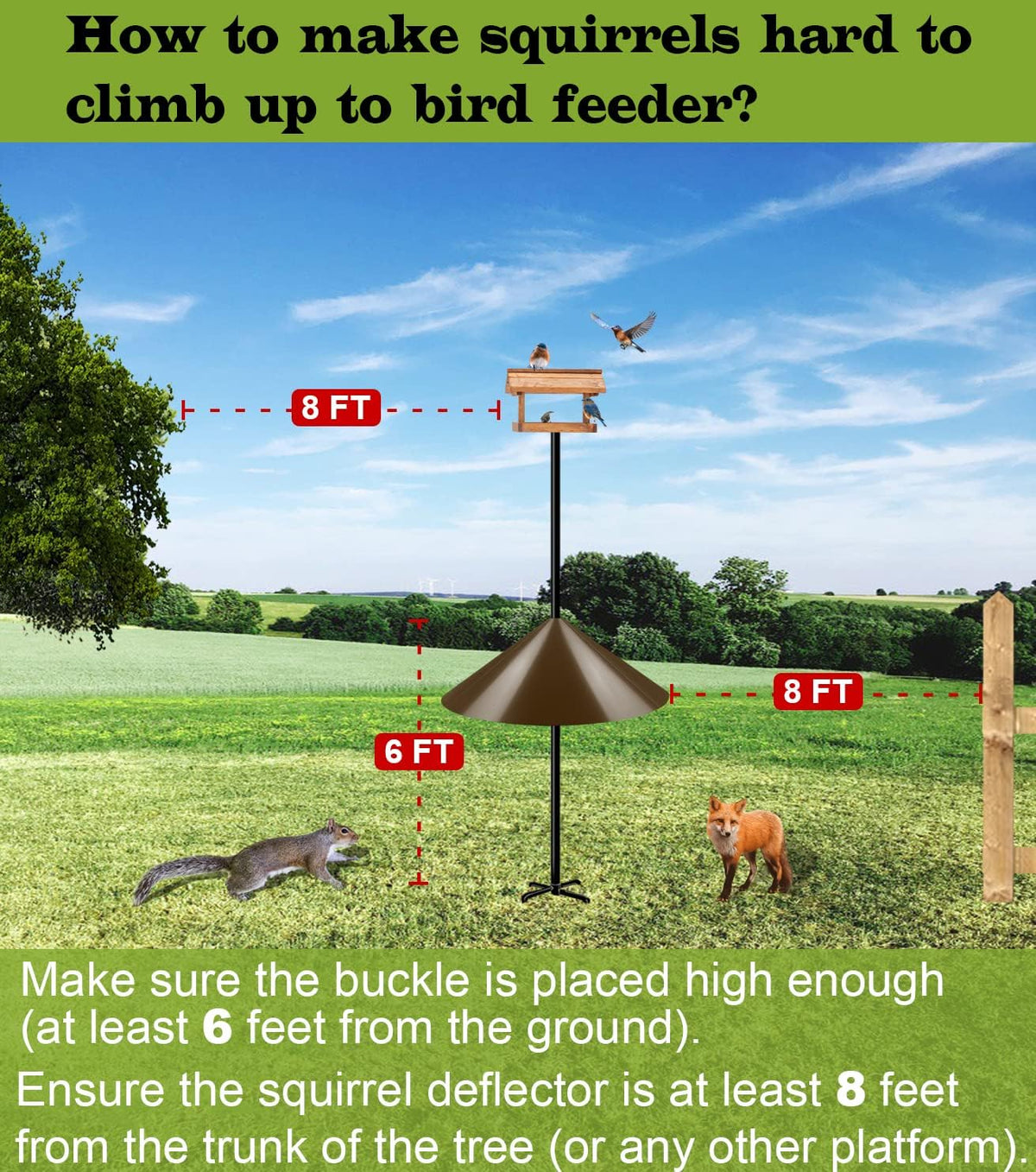 Wide Squirrel Baffle for Bird Feeder Poles – 19 in, Brown, 1 Pack