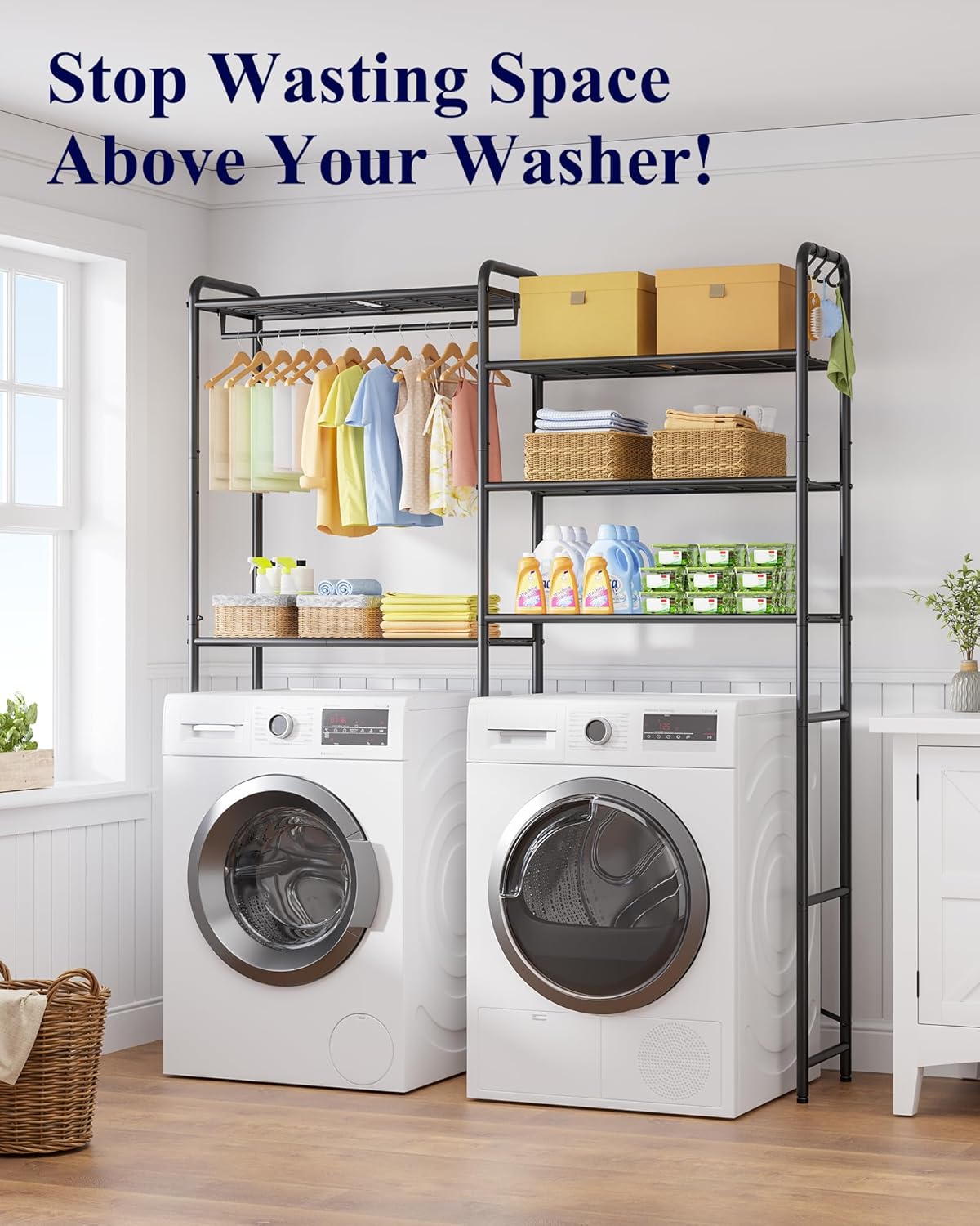 Laundry Room Shelves – Multi-Functional Over Washer and Dryer Shelves with - Field & Nook