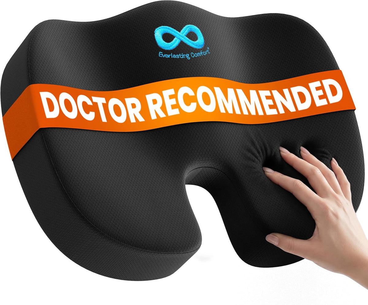 Large Memory Foam Seat Cushion with Contoured Cutout - Field & Nook