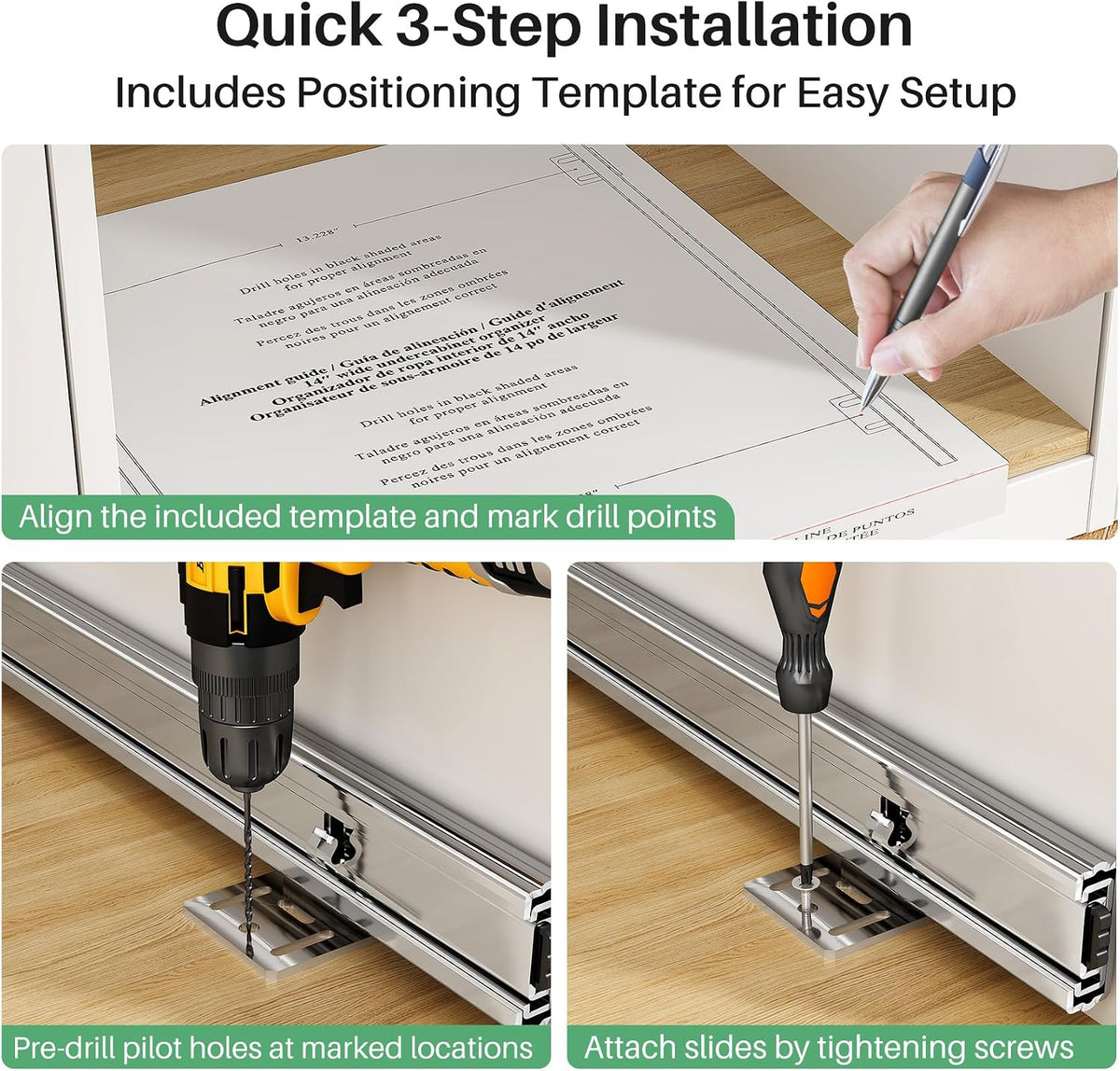 15"W x 21"D Heavy Duty Pull Out Cabinet Organizer