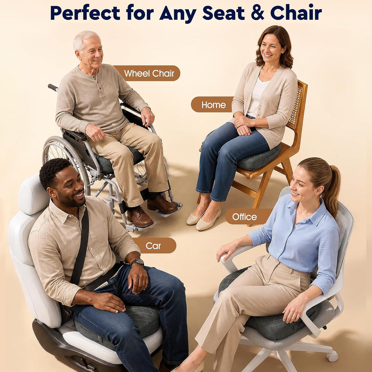 Portable Memory Foam Seat Cushion for Office and Travel - Field & Nook