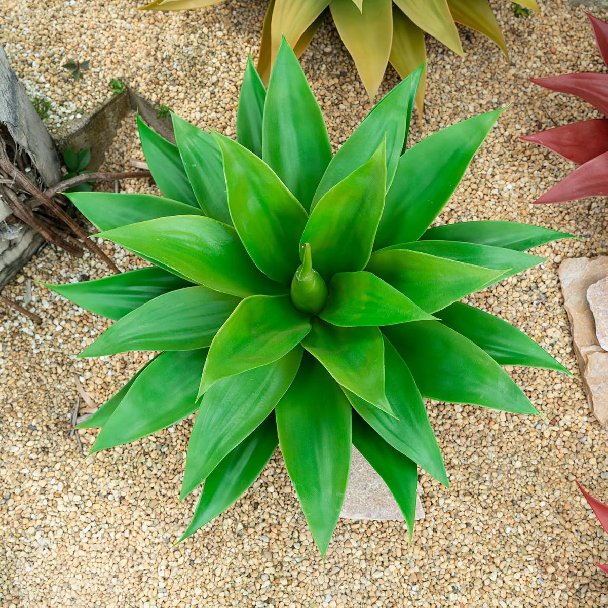 Fake Plants Artificial Agave Plants Indoor, UV Resistant Fake Agave Planters Outdoor Decorating.Artificial Plants for Outdoors Decor(1Pack,22') Spring Decorations for Home