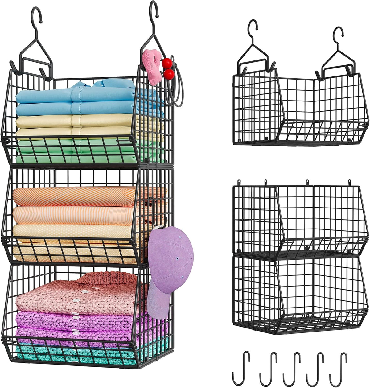 3-Tier Hanging Closet Organizer - Field & Nook