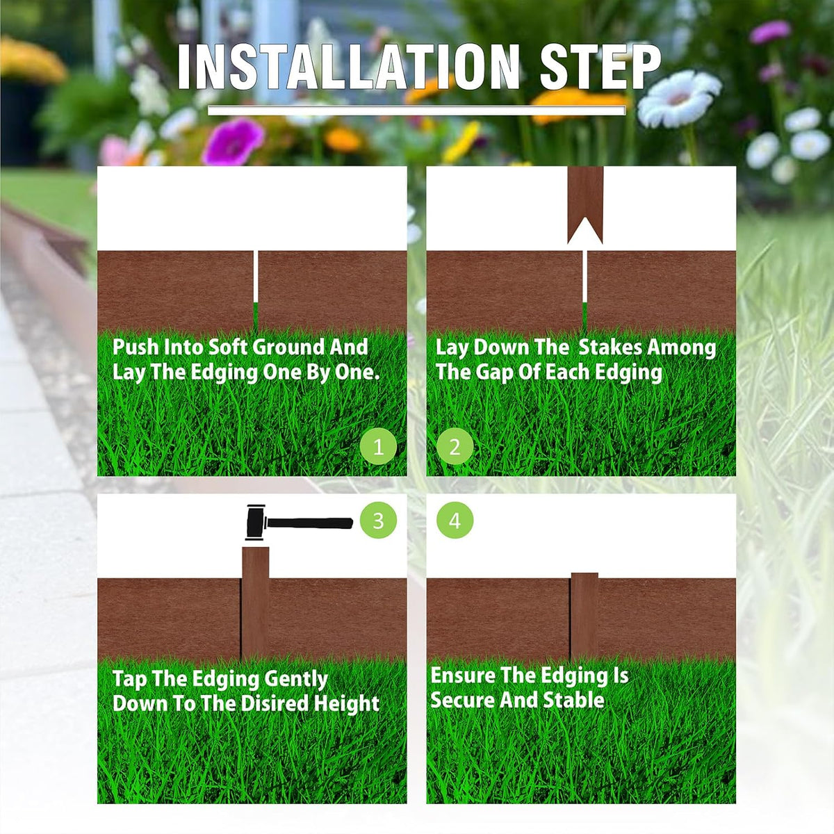 Corten Steel Landscape Edging – 8 in × 40 in, 6 Pack
