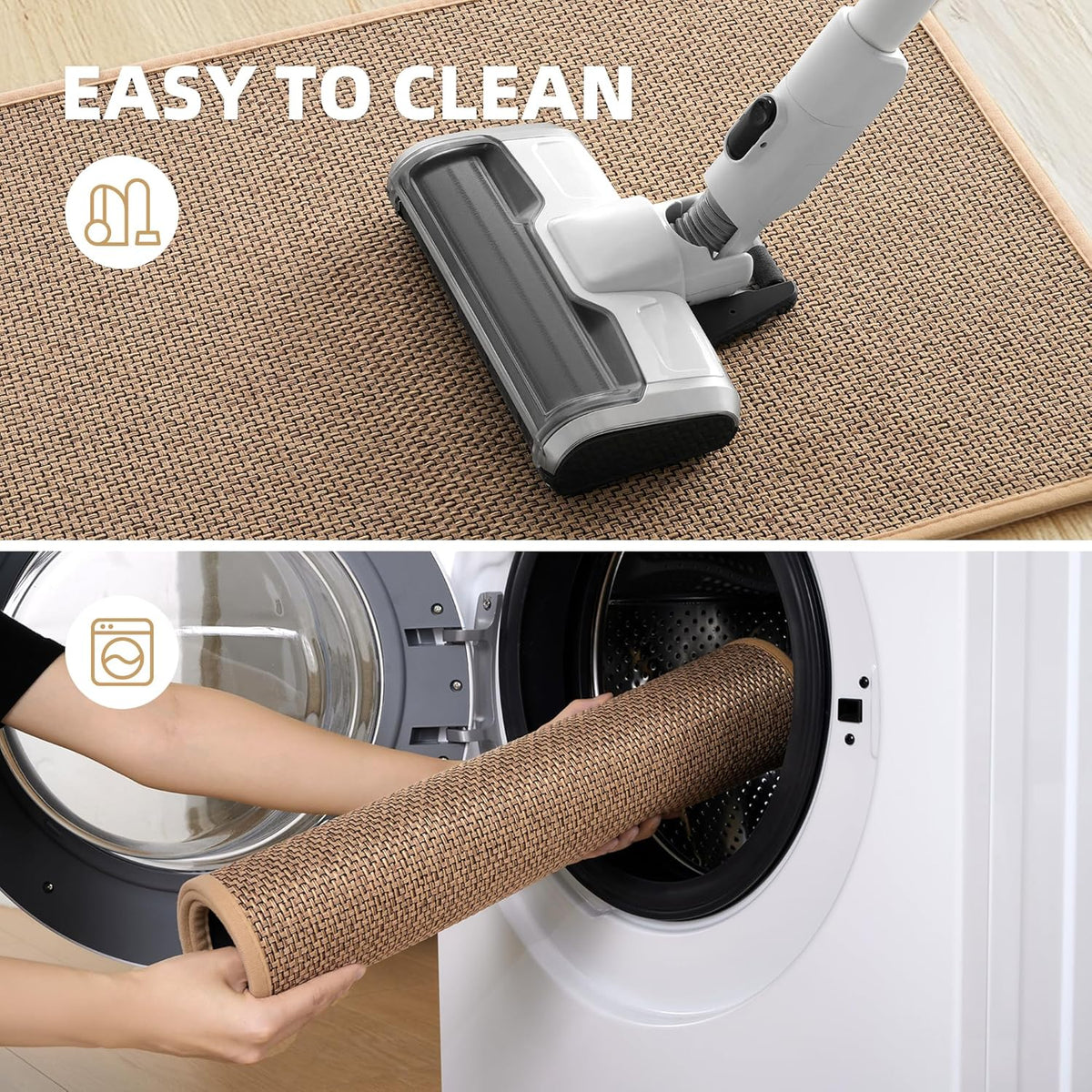 20-Inch Wide Kitchen Mats for Floor, Non-Slip Kitchen Rugs, Beige | 20-Inch Wide,Washable,Water Absorbent,Soft Underfoot,Non-Slip Rubber Backing,Easy to Clean,For Kitchen Sink