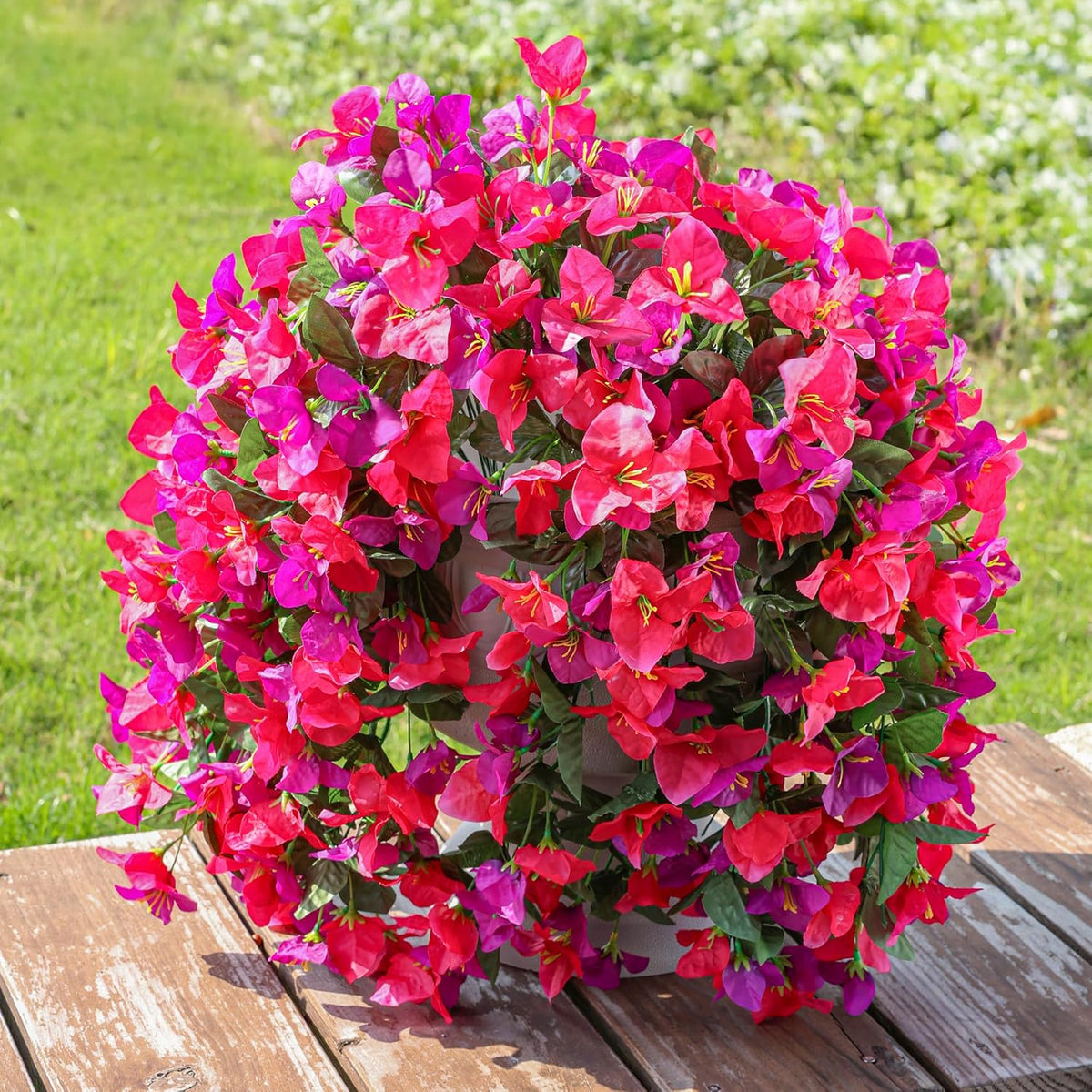 UV-Resistant Faux Bougainvillea Hanging Branches – 2 Pack