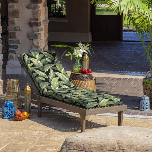 Outdoor Chaise Cushion, 21 in x 72 in, Weather-Proof, Rain-Proof, Fade Resistant Patio Cushion for Chaise Lounger Onyx Cebu