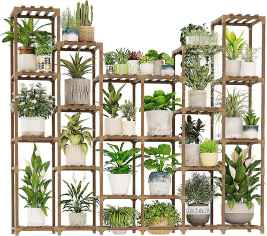 22 Tiers Plant Shelf for Plants Large Indoor Plant Stand Plant Rack Extra Large Wood Plant Stands for Hanging Plant Holder for Patio Balcony Garden