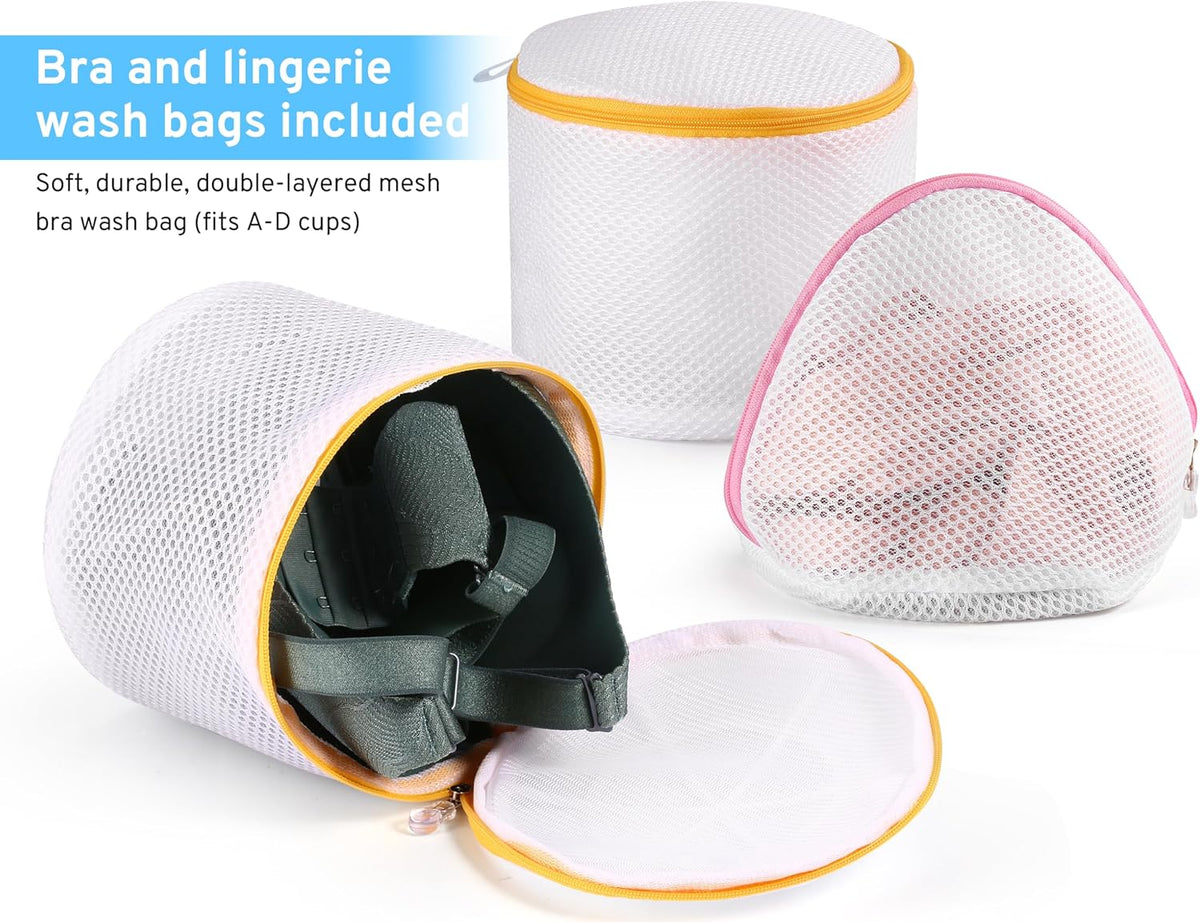 Mesh Laundry Bag Set – 7-Piece, 6 Sizes, Auto-Lock Zippers