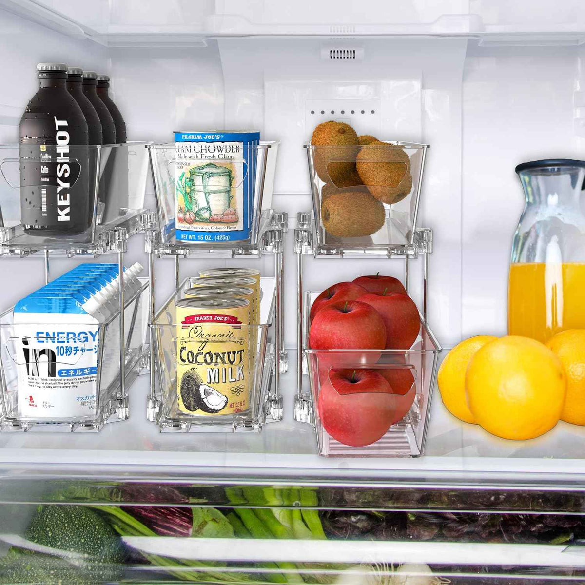 Simple Houseware 2 Tier Pull-Out Cabinet Organizer, Clear
