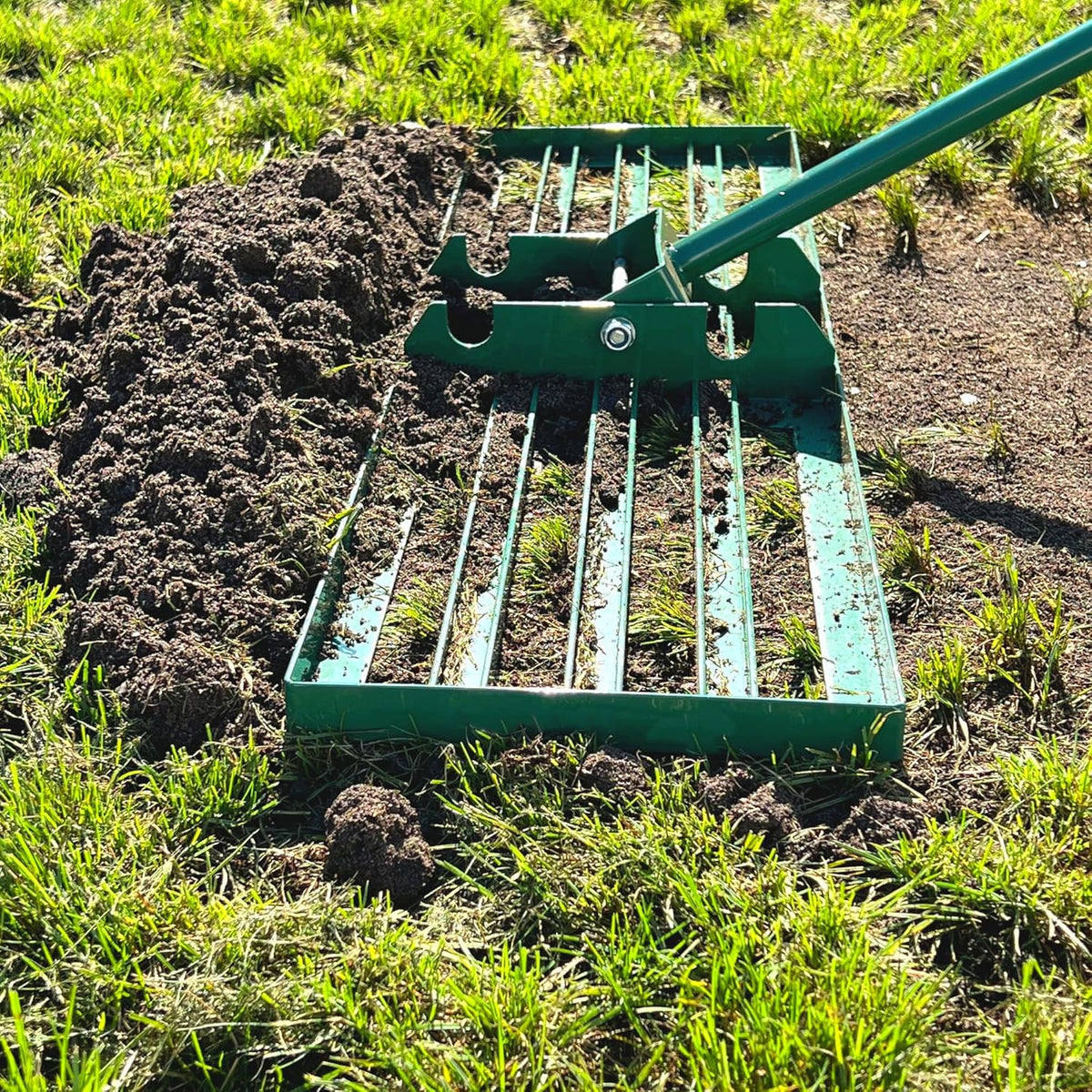 LANDZIE - The Original Lawn Leveling Rake – 24" Steel Handle Yard Leveler, Lawn Level Tool for Creating a Flat Surface - Works for Soil, Dirt, Topdressing, and Ground