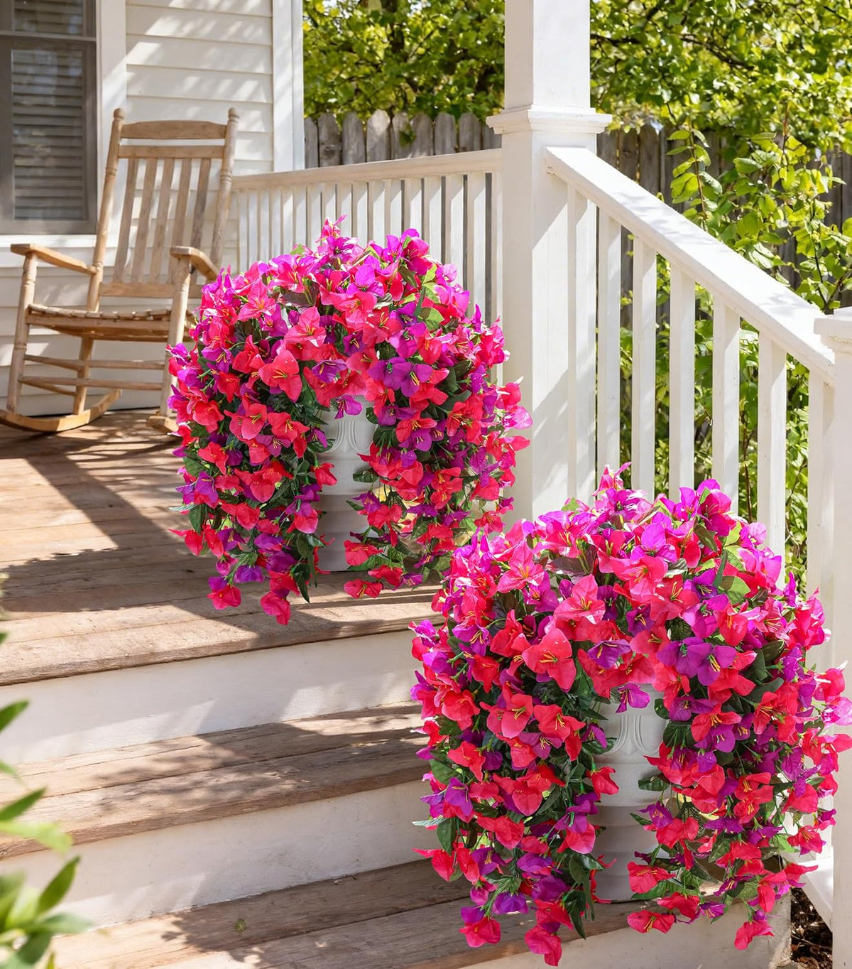 UV-Resistant Faux Bougainvillea Hanging Branches – 2 Pack